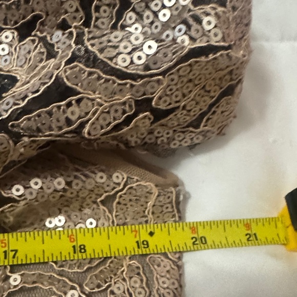 Tadashi Shoji Gold Lace Wedding Dress - Picture 15 of 16